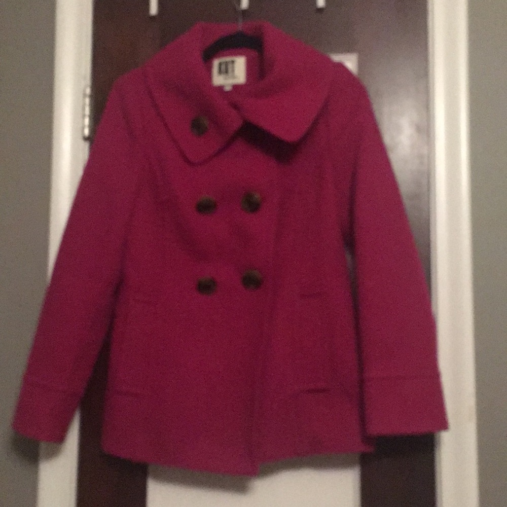 Fuchsia pea coat